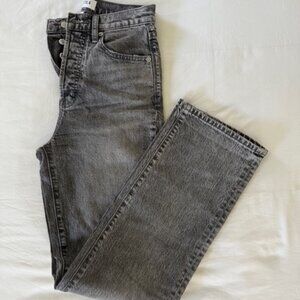 Pistola Cassie Super High Rise Straight Crop | Distressed Black | Size 24